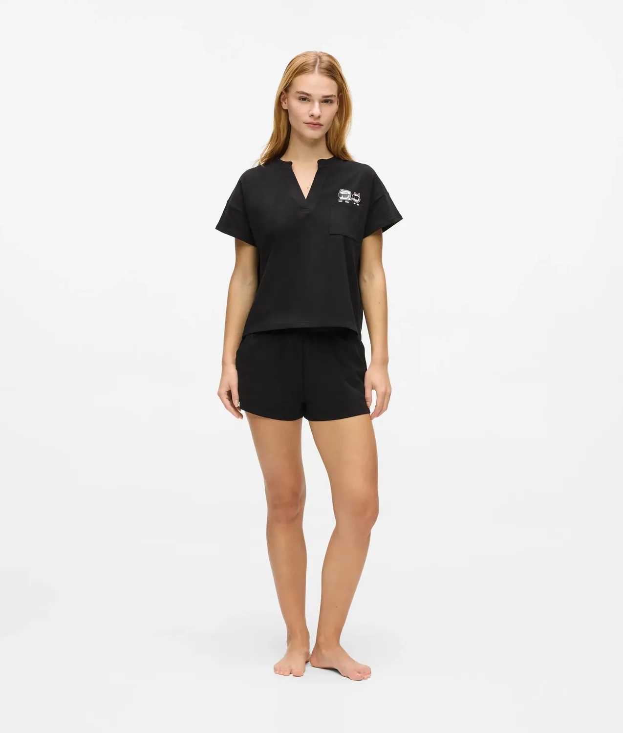 Karl Lagerfeld Ikon Pyjama Set kurz gestreift