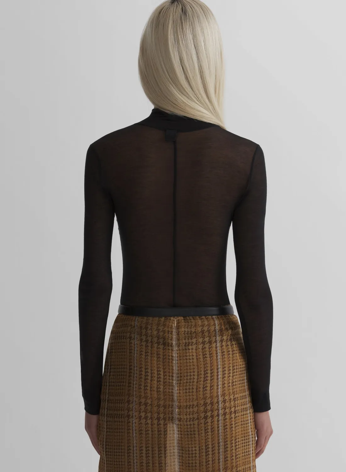 Mugler Turtleneck Second-Skin Top schwarz