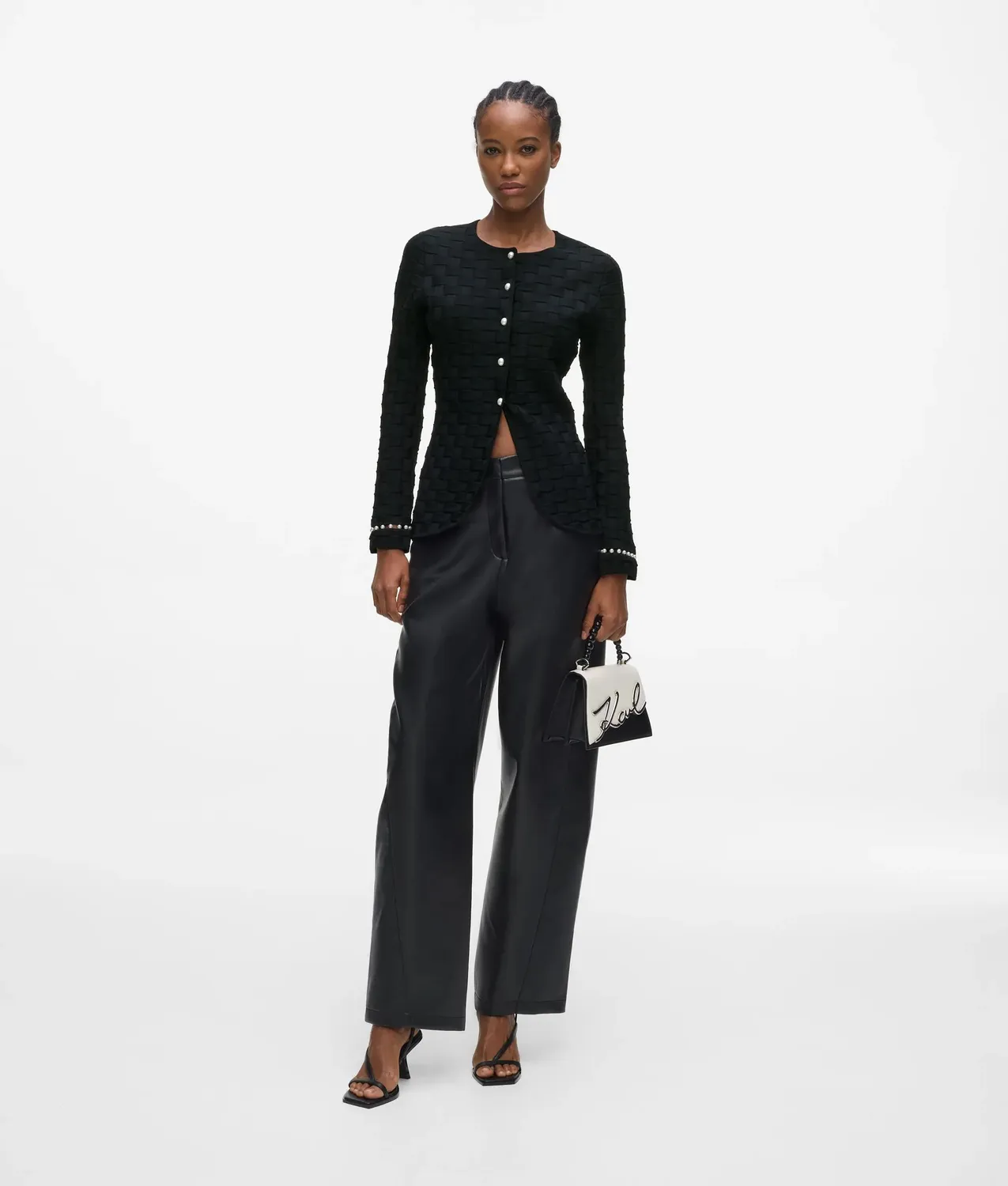 Karl Lagerfeld Strick-Cardigan mit Perlenknöpfen