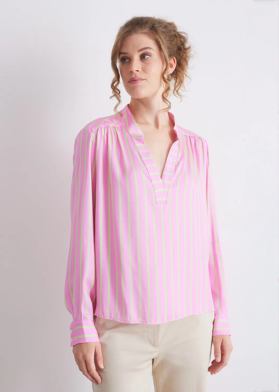 Senatex Streifen Bluse Viskose Candy Stripes