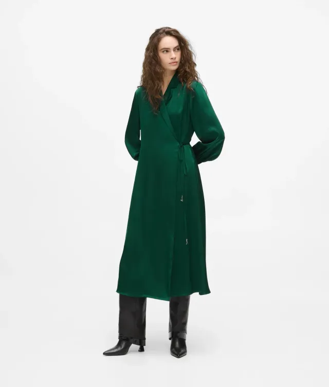 Karl Lagerfeld Satin Wrap Wickelkleid mit Bindegürtel