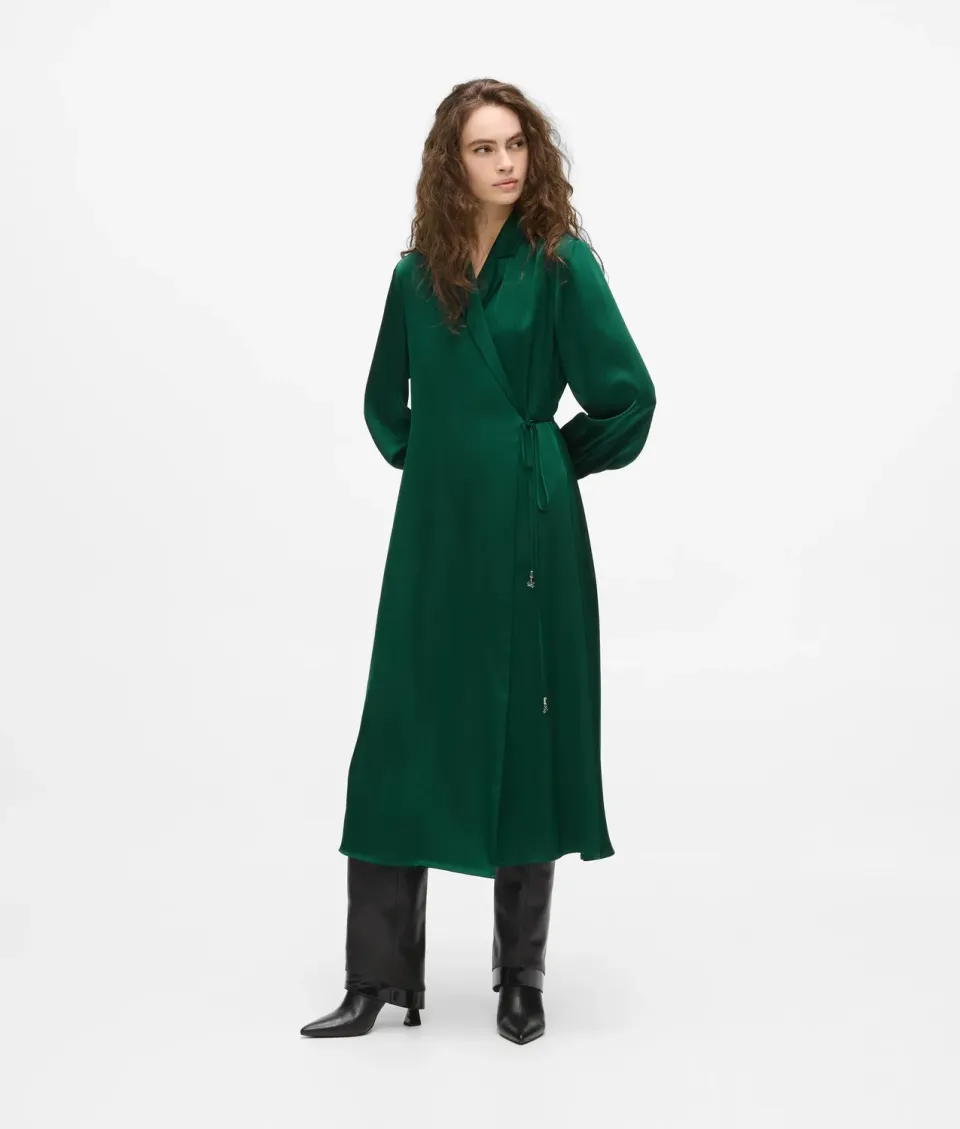 Karl Lagerfeld Satin Wrap Wickelkleid mit Bindegürtel