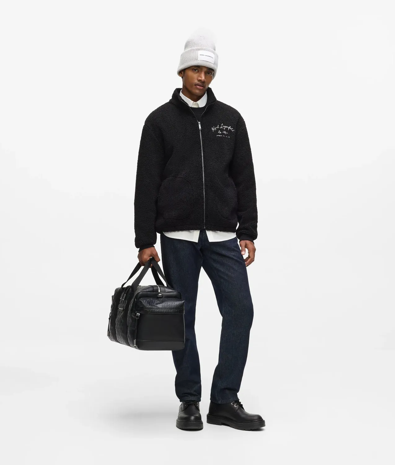 Karl Lagerfeld Loungewear Fleecejacke Teddy Reissverschluss
