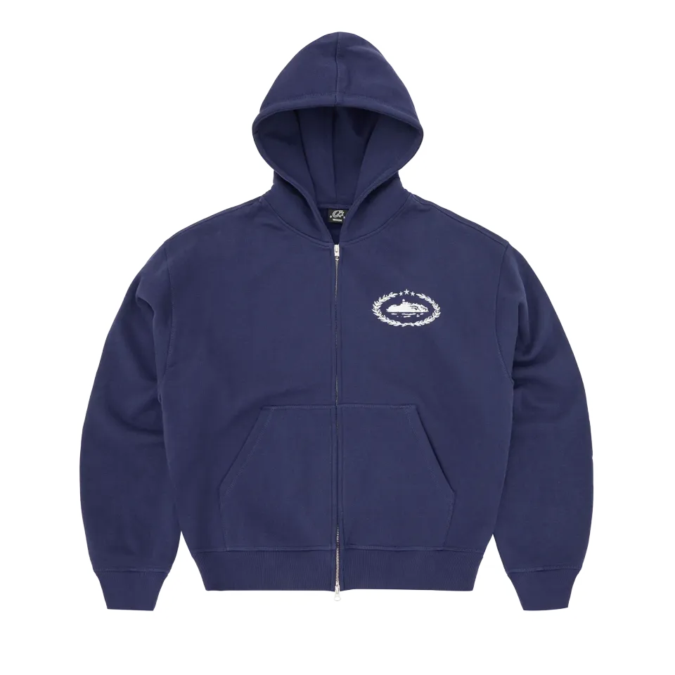 Corteiz Superior Royale Zip Hoodie Kapuzenjacke Navy Baumwolle