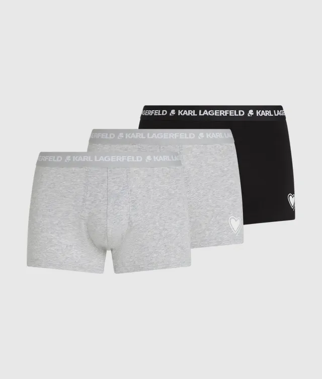 Karl Lagerfeld Hearts Trunks Boxershorts 3er-Pack Stretch