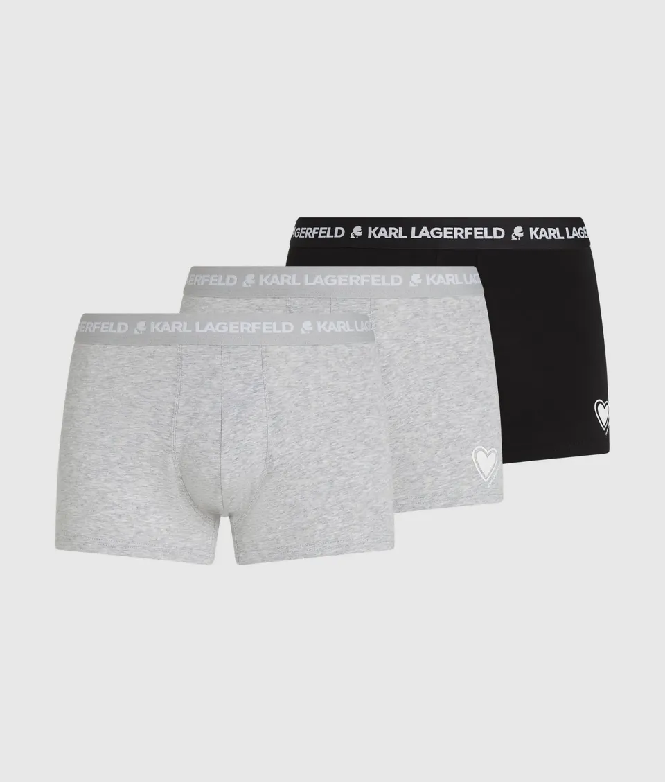 Karl Lagerfeld Hearts Trunks Boxershorts 3er-Pack Stretch