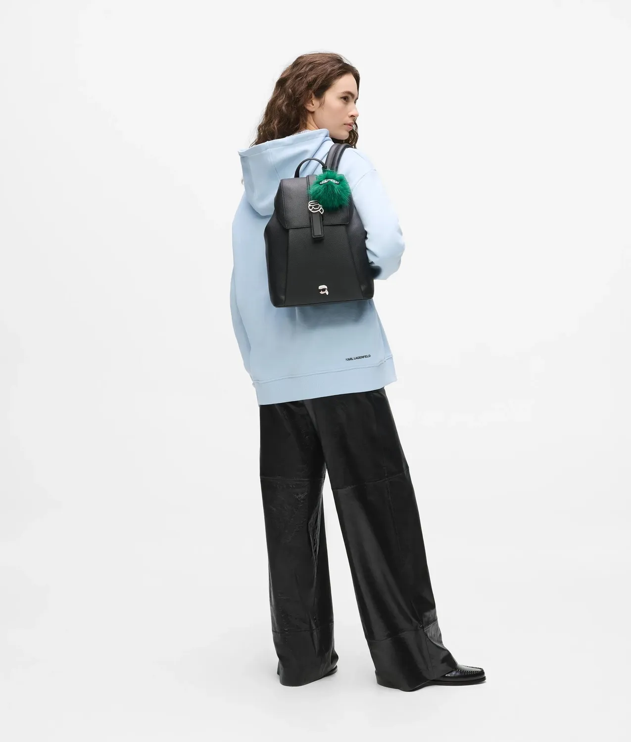 Karl Lagerfeld Ikon Pebble Charm Rucksack genarbt