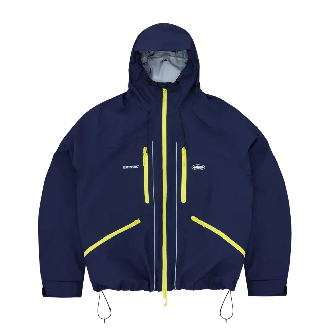 Corteiz Elitework Apex Shell Jacke Navy wasserdicht 2-lagig