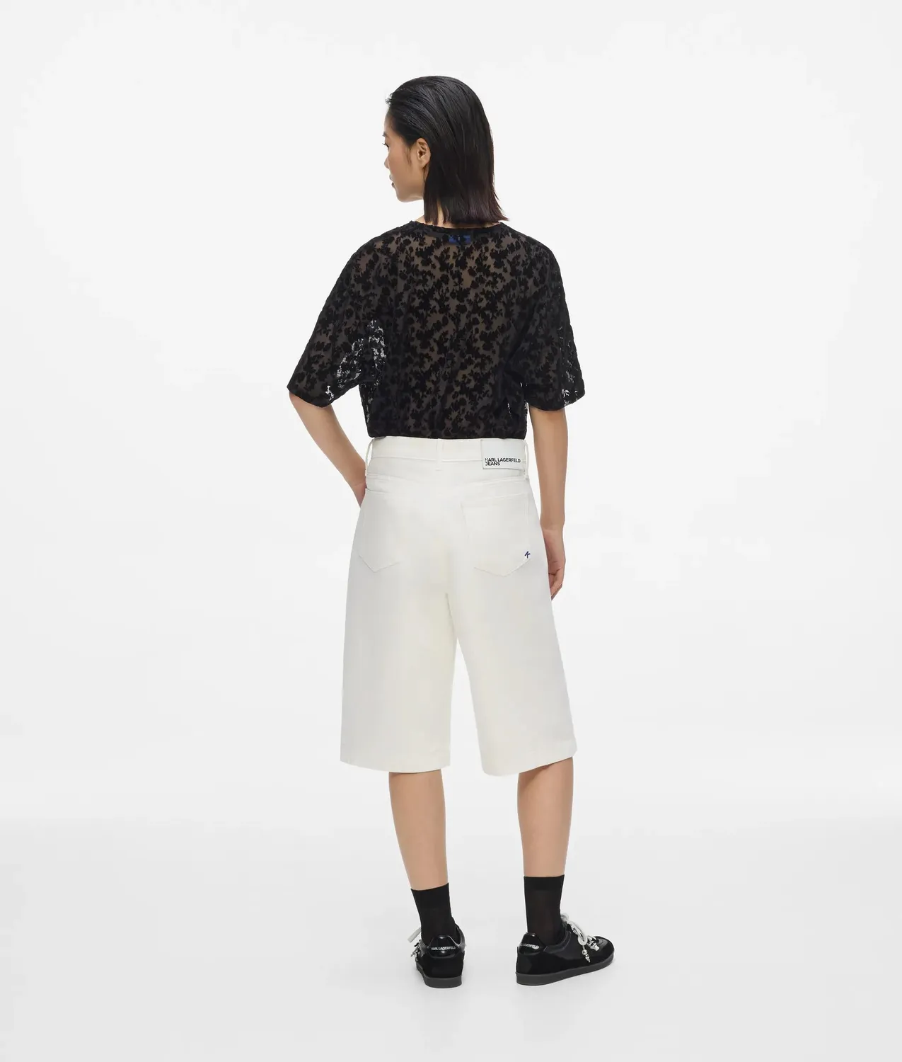 Karl Lagerfeld KL Jeans Bermuda Shorts Denim weiß