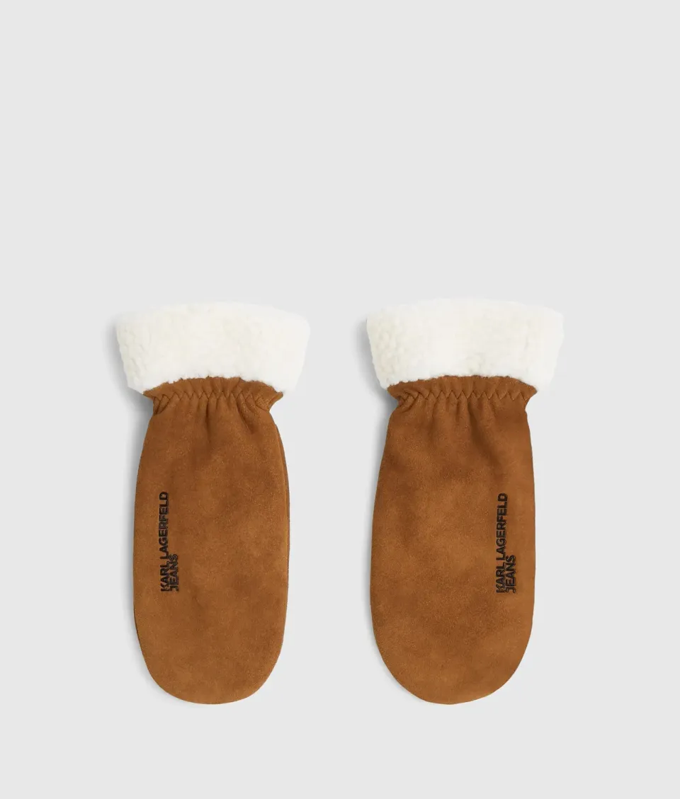 Karl Lagerfeld Jeans Suede Fäustlinge Wildleder gefüttert