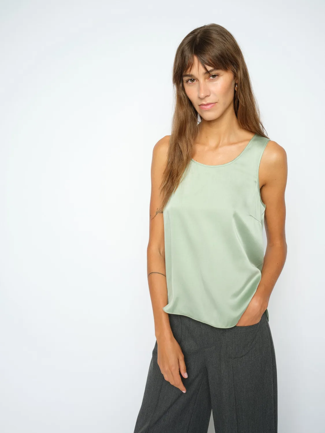 Mos Mosh MMAstrid Silk Tank Top Seide Rundhals