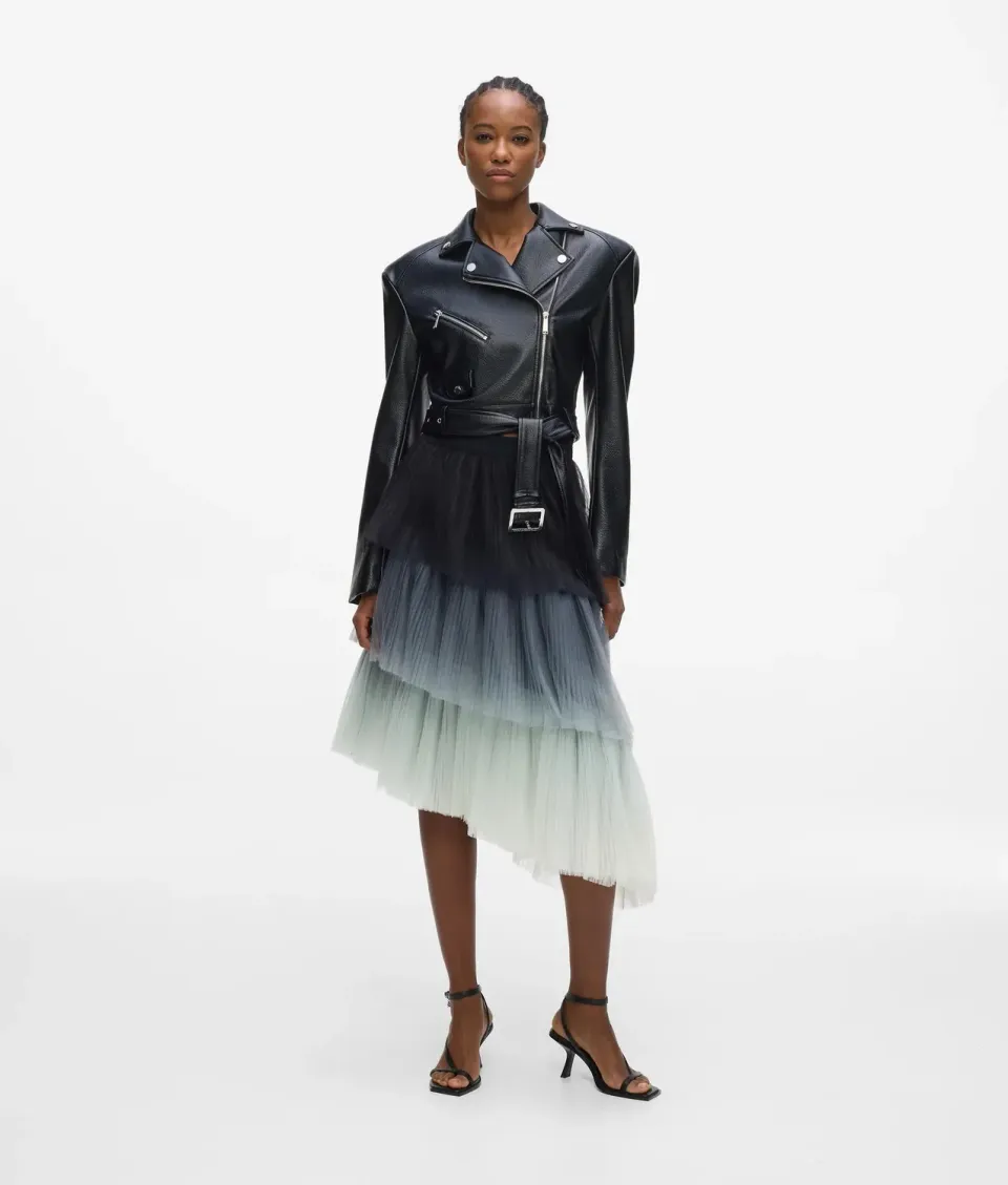 Karl Lagerfeld Asymmetric Ombré Tüllrock Stufenrock Degradé