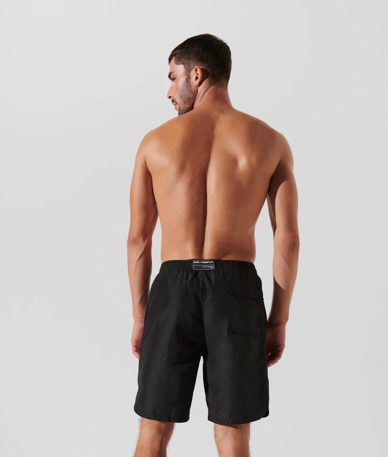 Karl Lagerfeld Logo Boardshorts Badehose mit Kordelzug