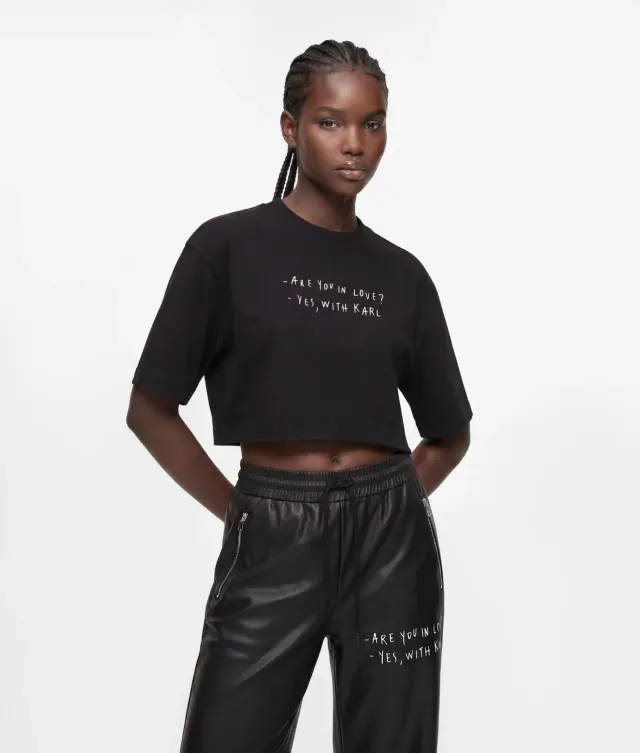 Karl Lagerfeld KLJ Pietro Terzini T-Shirt cropped weiß