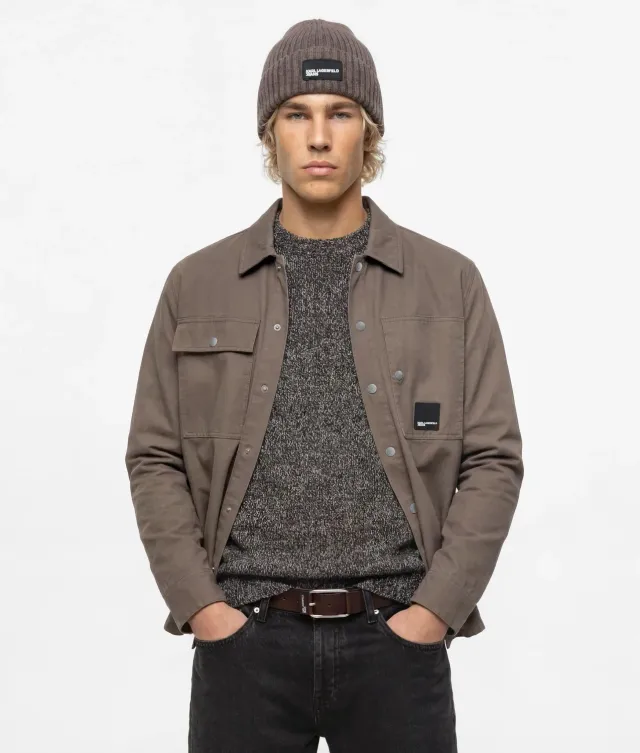 Karl Lagerfeld KL Jeans Canvas Overshirt Jacke leicht wattiert