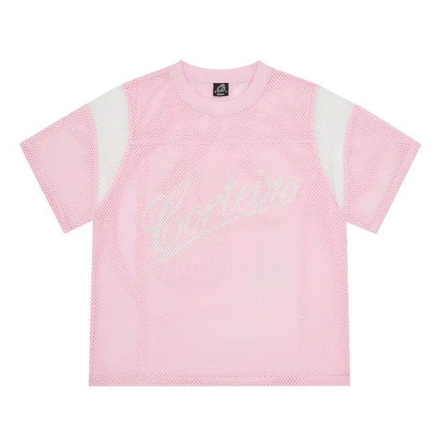 Corteiz Open Mesh Panel Jersey Pink 240 GSM