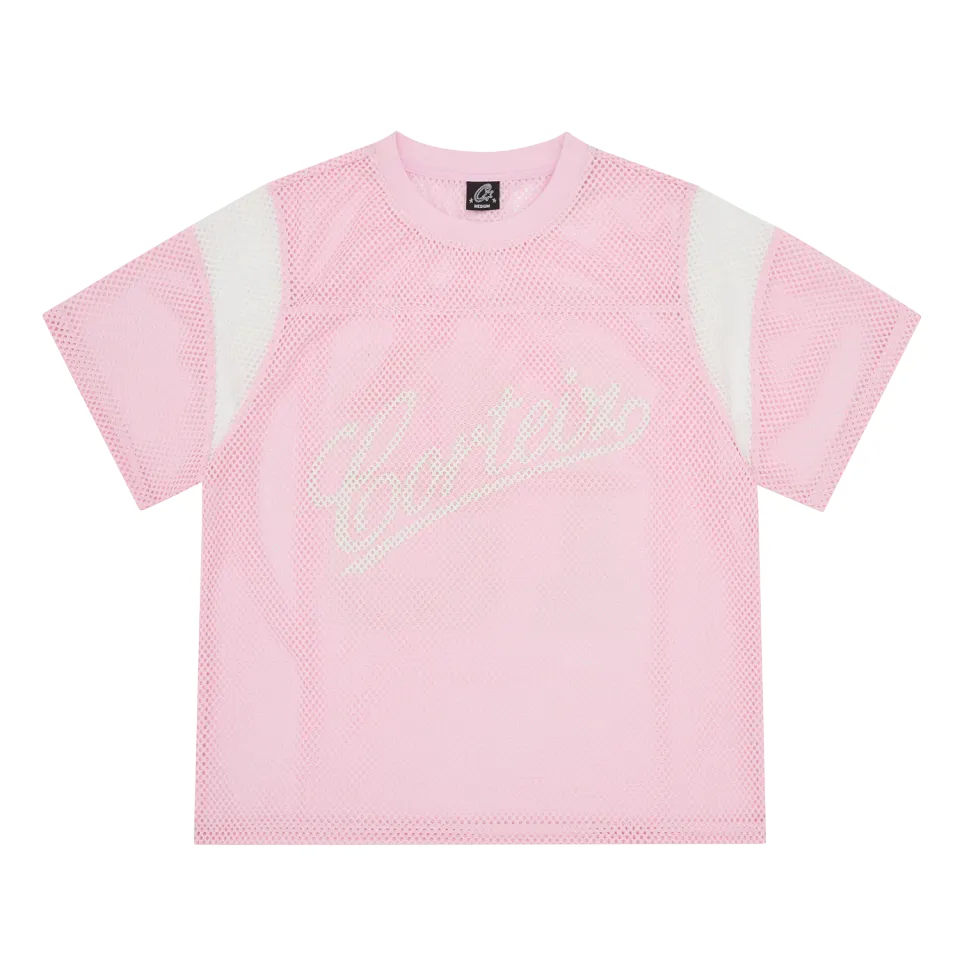 Corteiz Open Mesh Panel Jersey Pink 240 GSM
