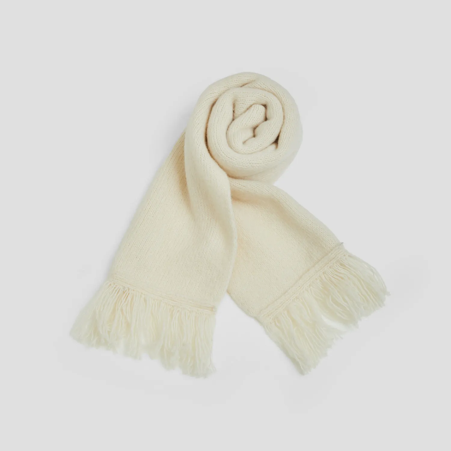 Senatex Schal Woll-Baumwoll-Mix Cream Fransen Onesize