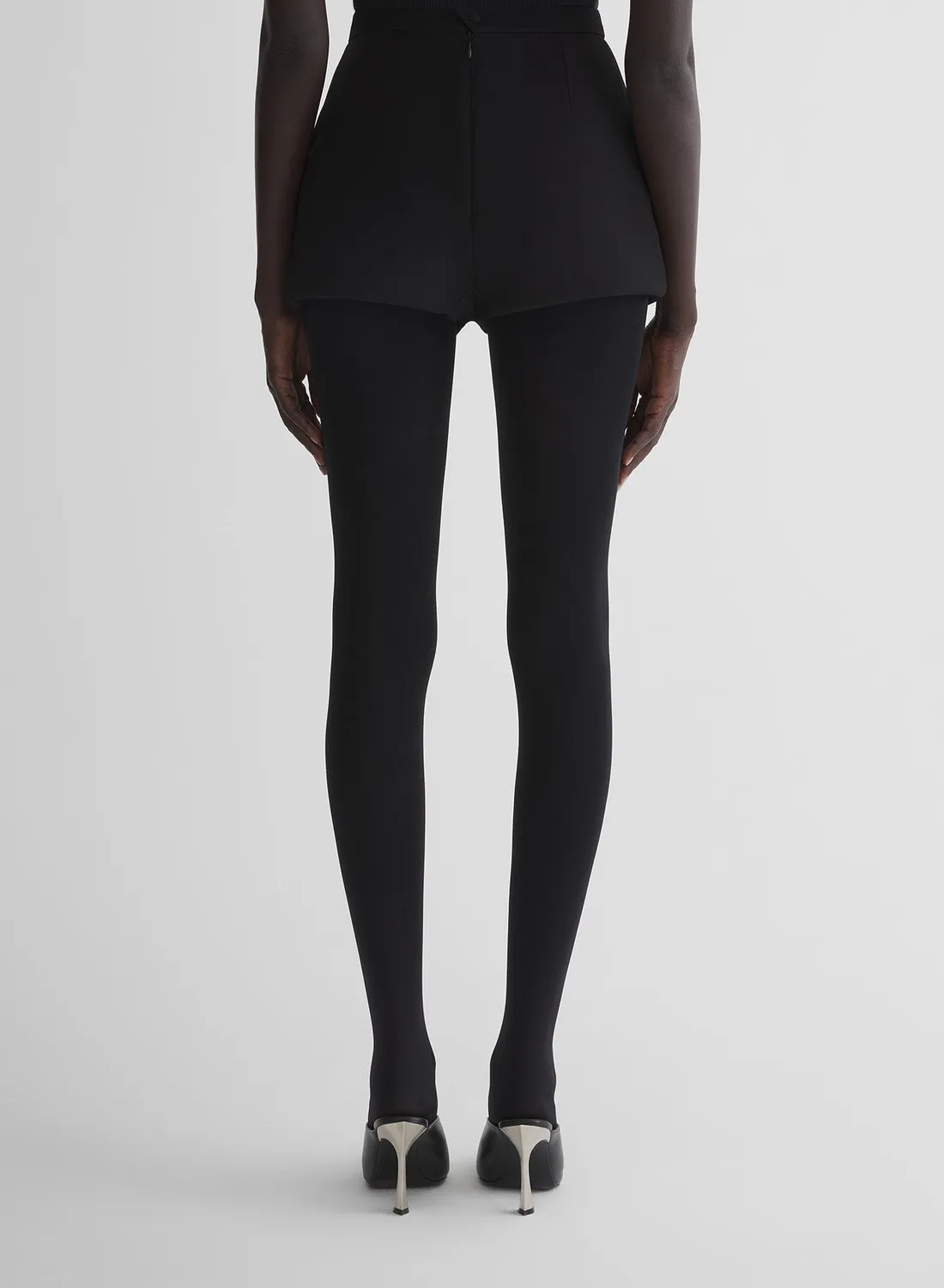 Mugler Re/Edit Lingerie Shorts schwarz Wolle