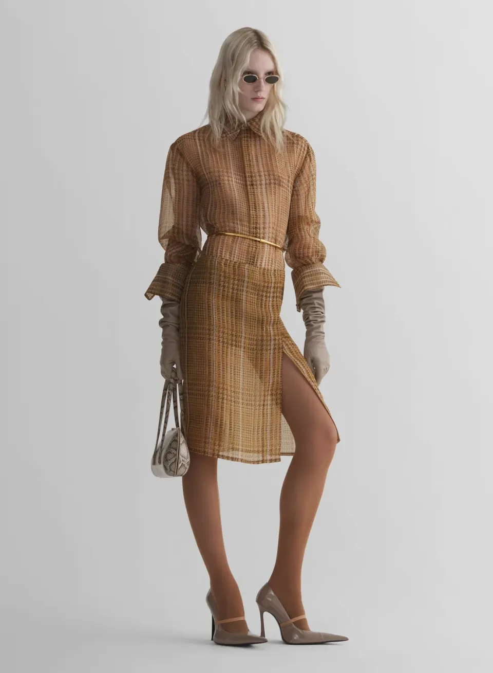 Mugler Sheer Organza Wickelrock knielang transparent