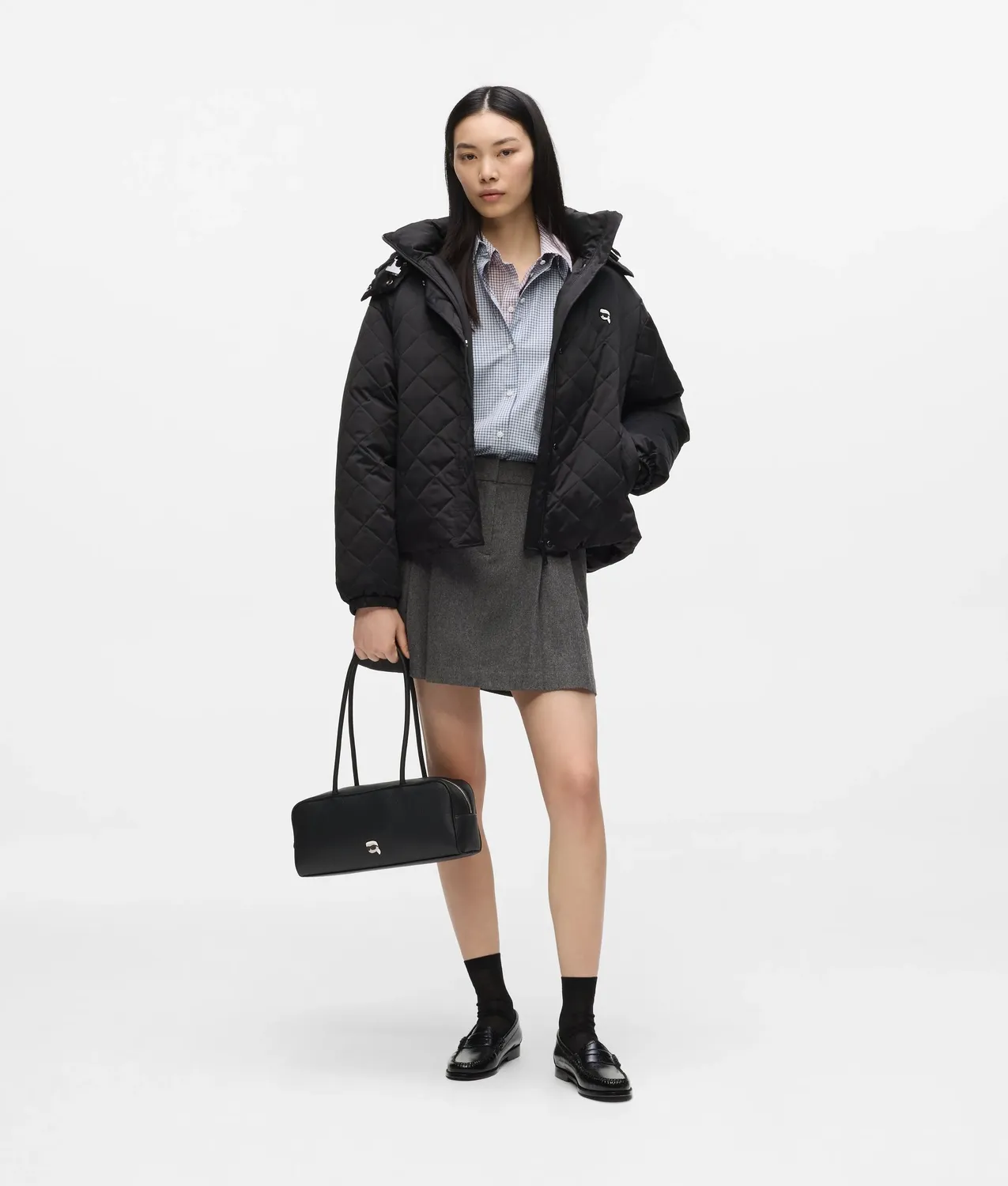 Karl Lagerfeld Ikon Stepp Pufferjacke Kapuze XS-XL wattiert