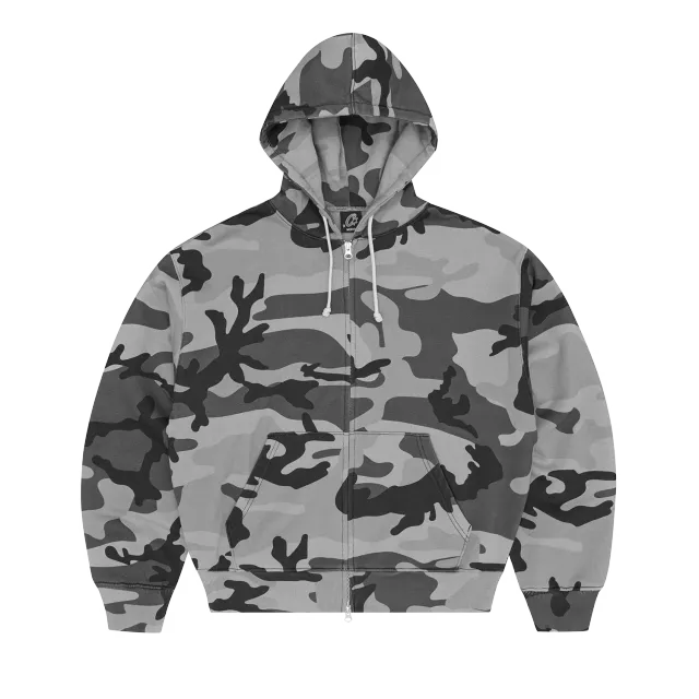 Corteiz Diplomatic Zip-Hoodie Washed Camo Baumwolle