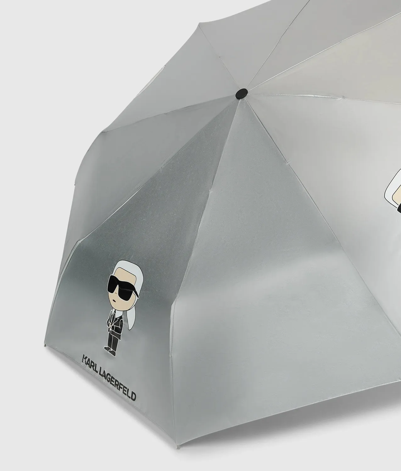 Karl Lagerfeld Ikon Metallic Regenschirm kompakt