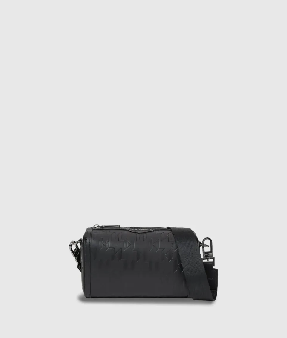 Karl Lagerfeld K/Loom Leder Mini Barrel Bag Monogramm