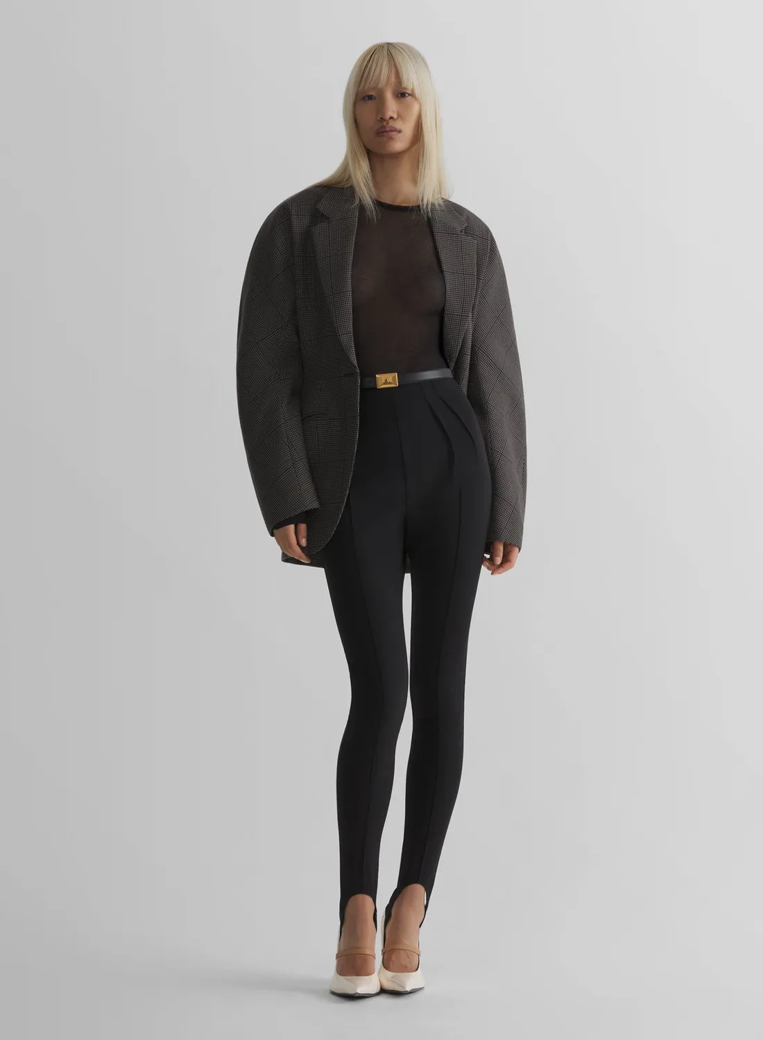 Mugler Black Tuxedo Bodysuit Body Schwarz Transparent