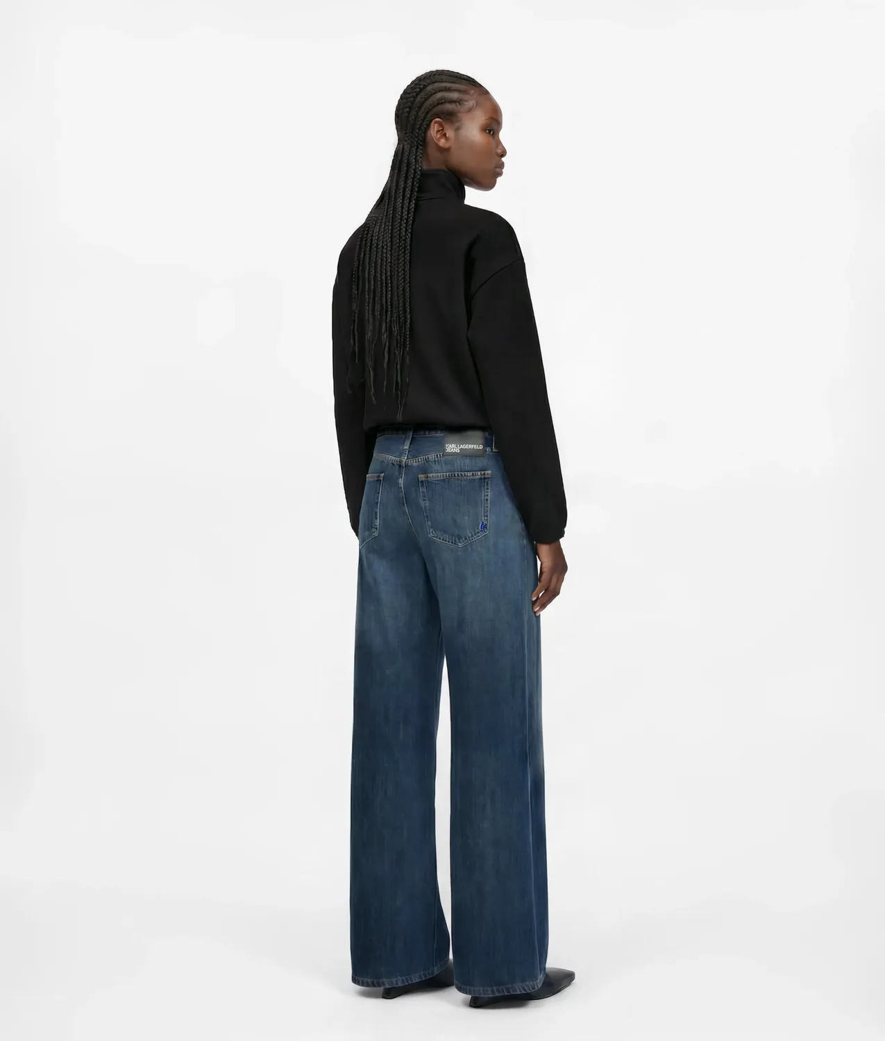 Karl Lagerfeld KL Jeans Wide-Leg Jeans Low-Rise washed