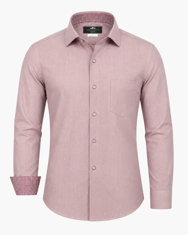 Gloriette Fashion-Fit Kontrast Hemd Rot Karo