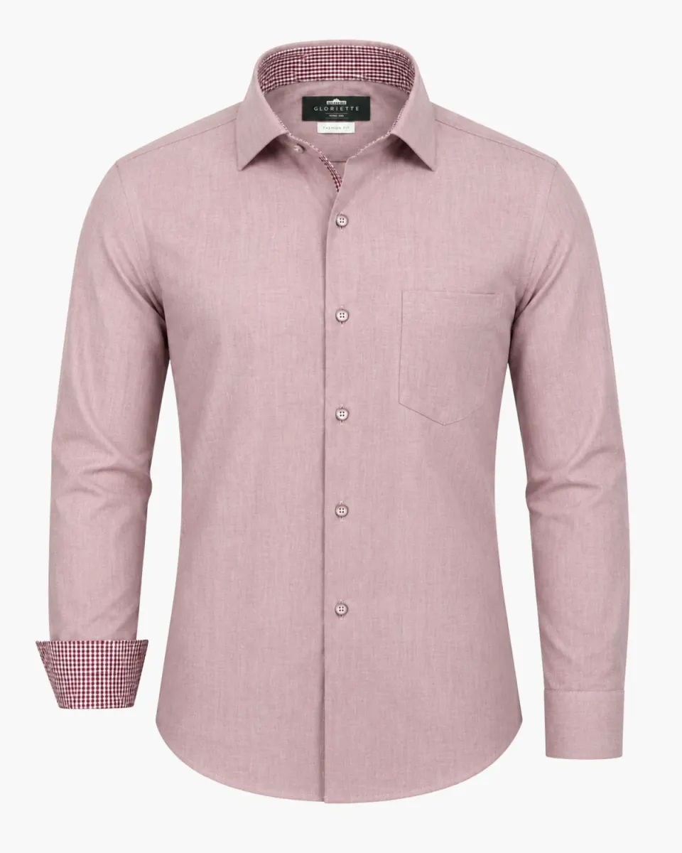 Gloriette Fashion-Fit Kontrast Hemd Rot Karo