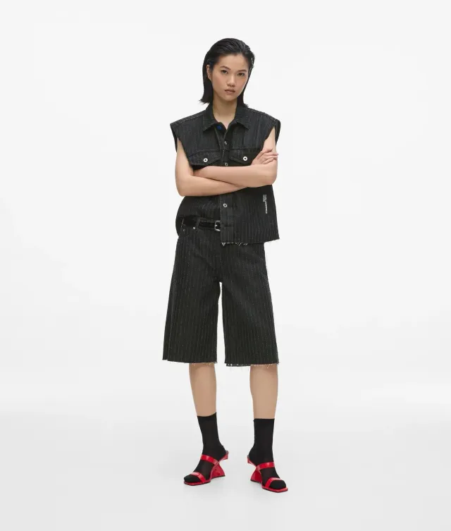 Karl Lagerfeld Jeans Pinstripe Bermuda Denimshorts