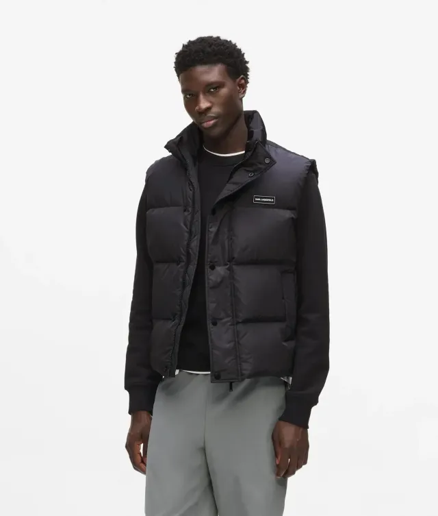 Karl Lagerfeld Logo Patch Puffer Weste Stepp