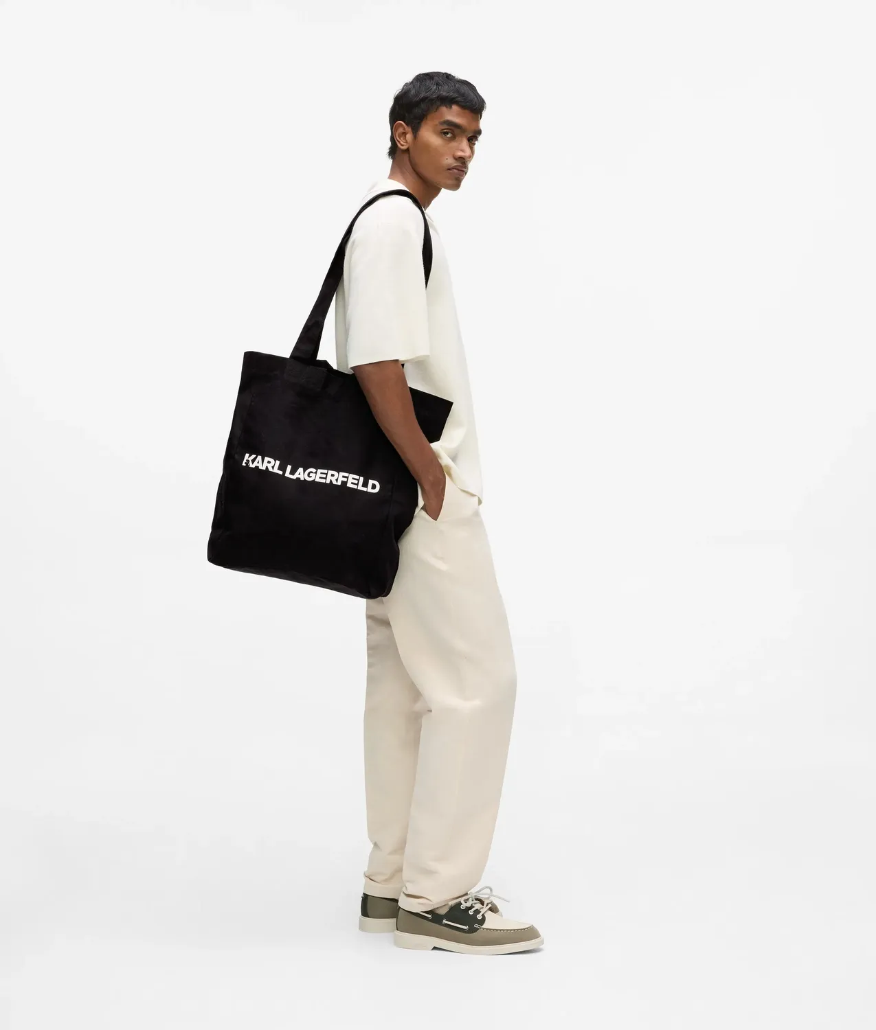 Karl Lagerfeld Logo Tall Tote Bag Shopper Recycled Cotton