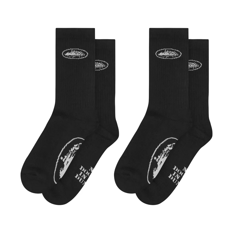 Corteiz Black Alcatraz Socks Socken Schwarz 2er Pack