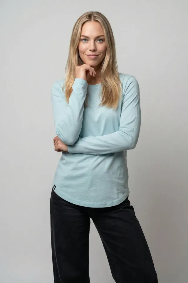 Alife & Kickin LeabellaAK A Longsleeve Hellblau Bio-Baumwolle