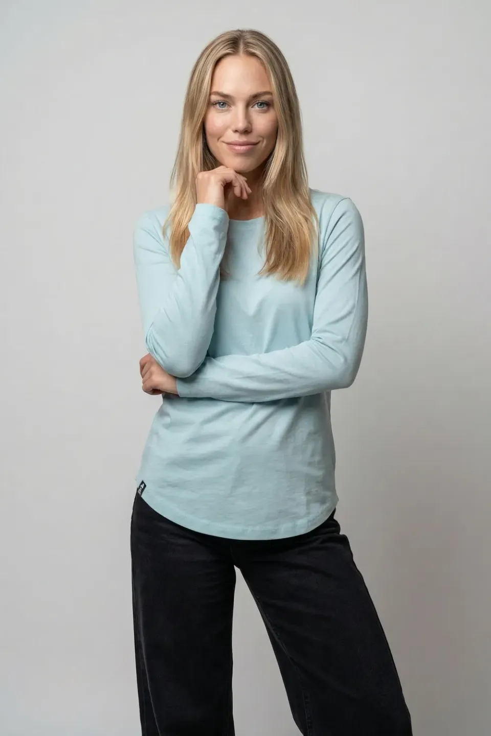 Alife & Kickin LeabellaAK A Longsleeve Hellblau Bio-Baumwolle