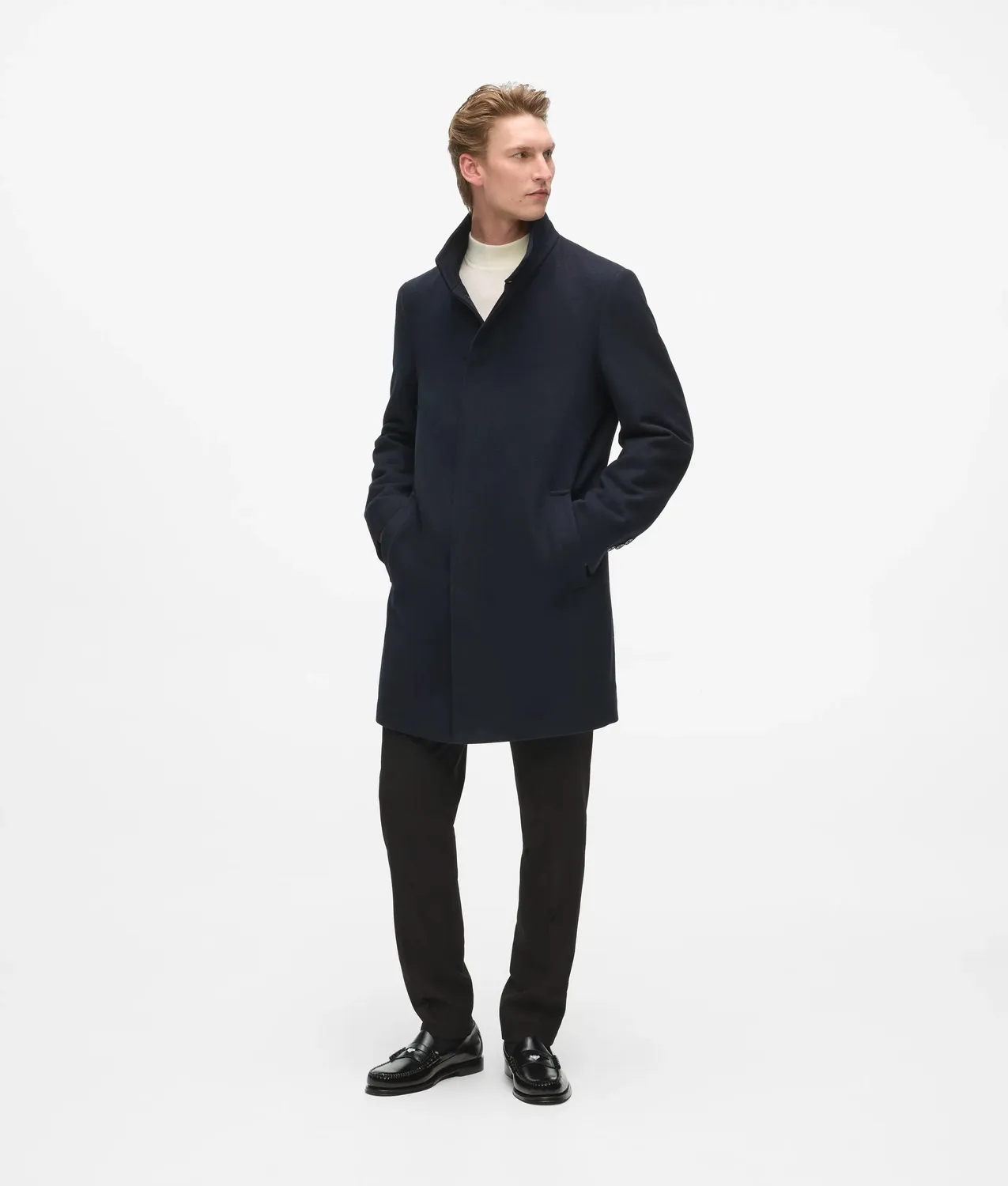 Karl Lagerfeld High-Stand Collar Mantel Wollmix Stehkragen