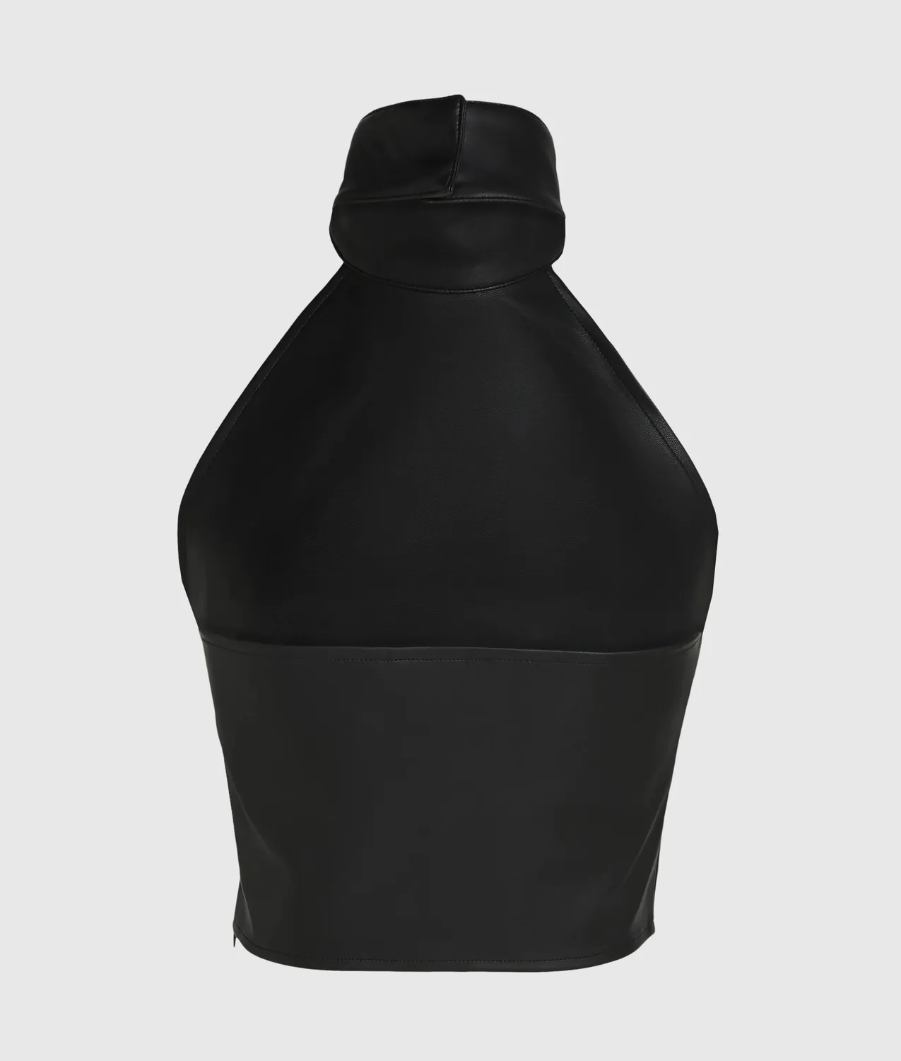 Karl Lagerfeld KL Jeans Neckholder Top Kunstleder schwarz