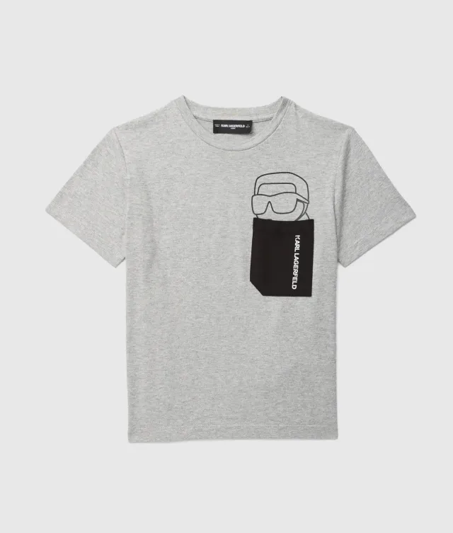 Karl Lagerfeld Ikon Pocket T-Shirt Jungen Weiß