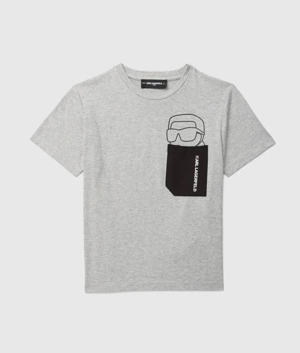 Karl Lagerfeld Ikon Pocket T-Shirt Jungen Weiß
