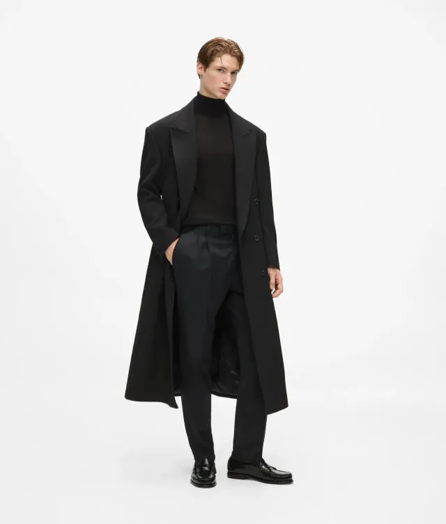 Karl Lagerfeld KL Studio Longline Wollmantel doppelreihig