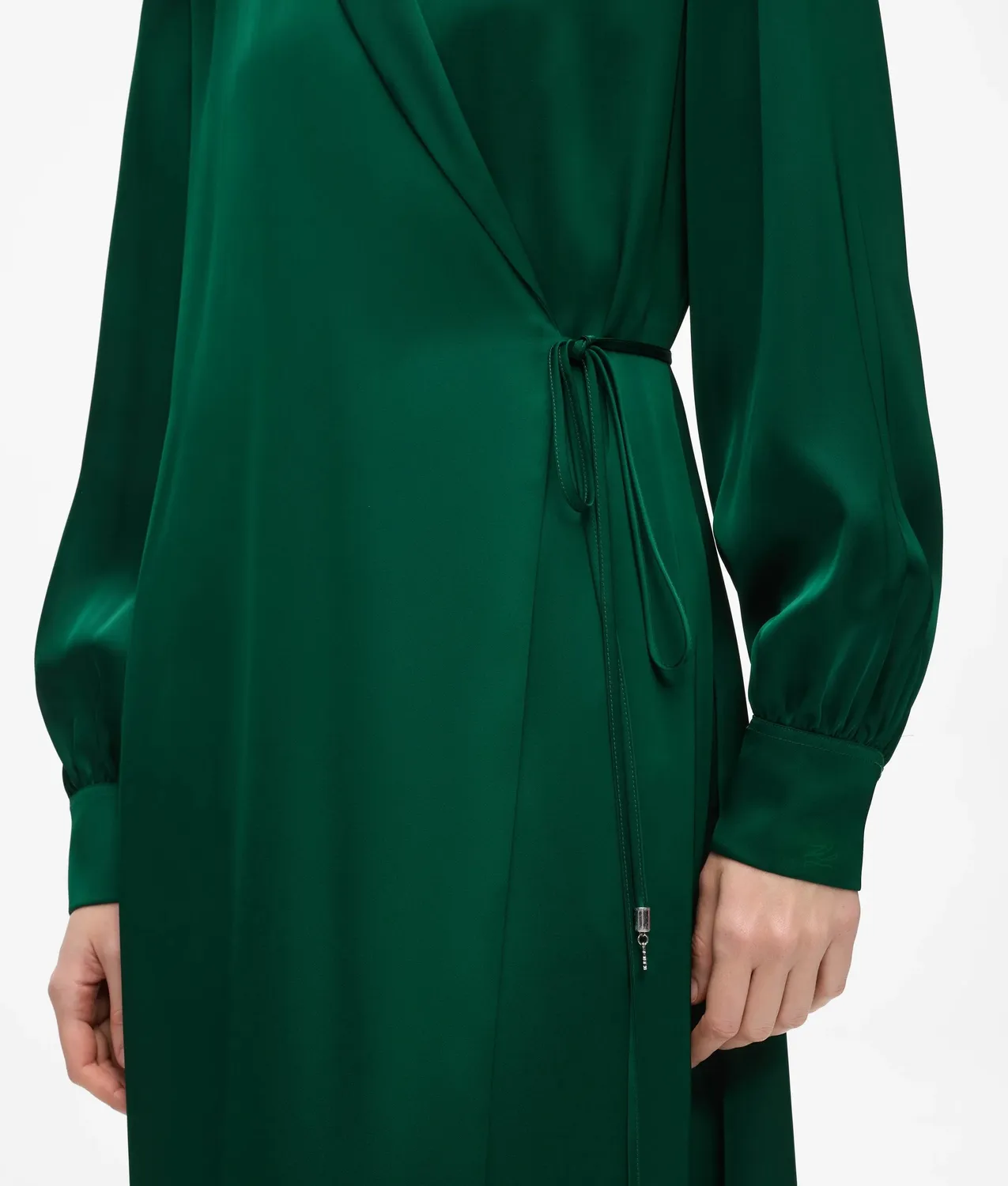 Karl Lagerfeld Satin Wrap Wickelkleid mit Bindegürtel