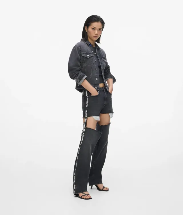 Karl Lagerfeld KL Jeans High-rise Cut-out Straight Jeans