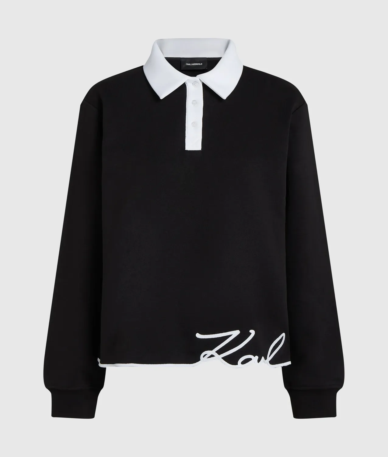 Karl Lagerfeld Signature Polo Sweatshirt Bio-Baumwolle