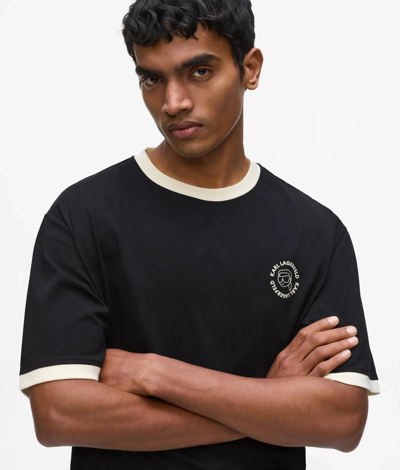 Karl Lagerfeld Ikon Circle Logo T-Shirt Bio-Baumwolle