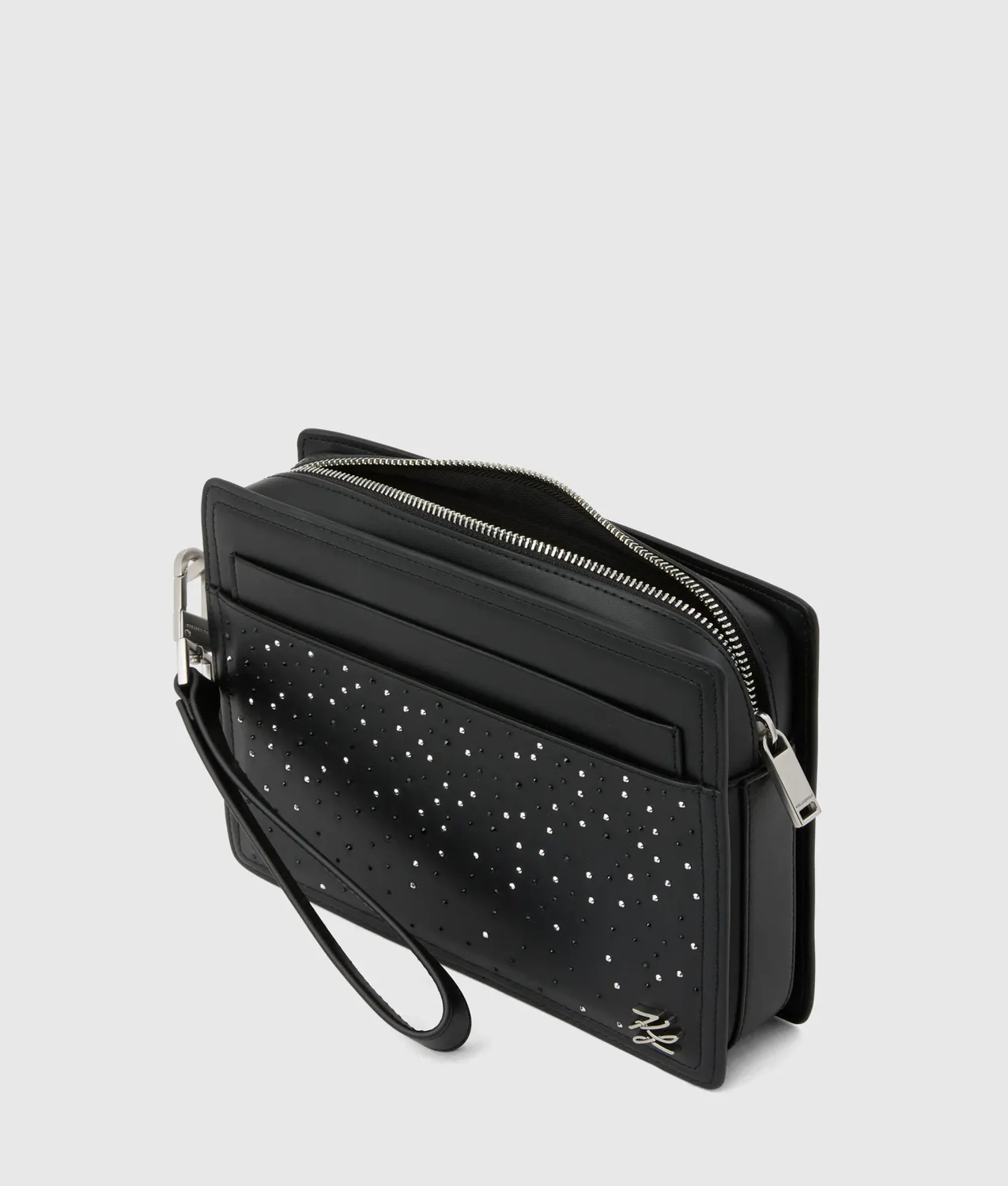 Karl Lagerfeld K/Autograph Pouch Strass Leder