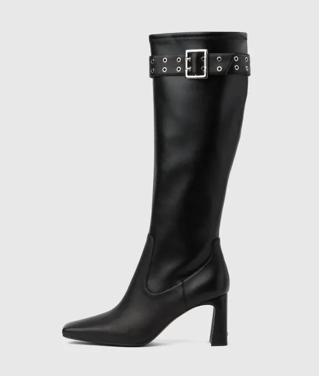 Karl Lagerfeld Kati Kniehohe Stiefel Leder Schnalle