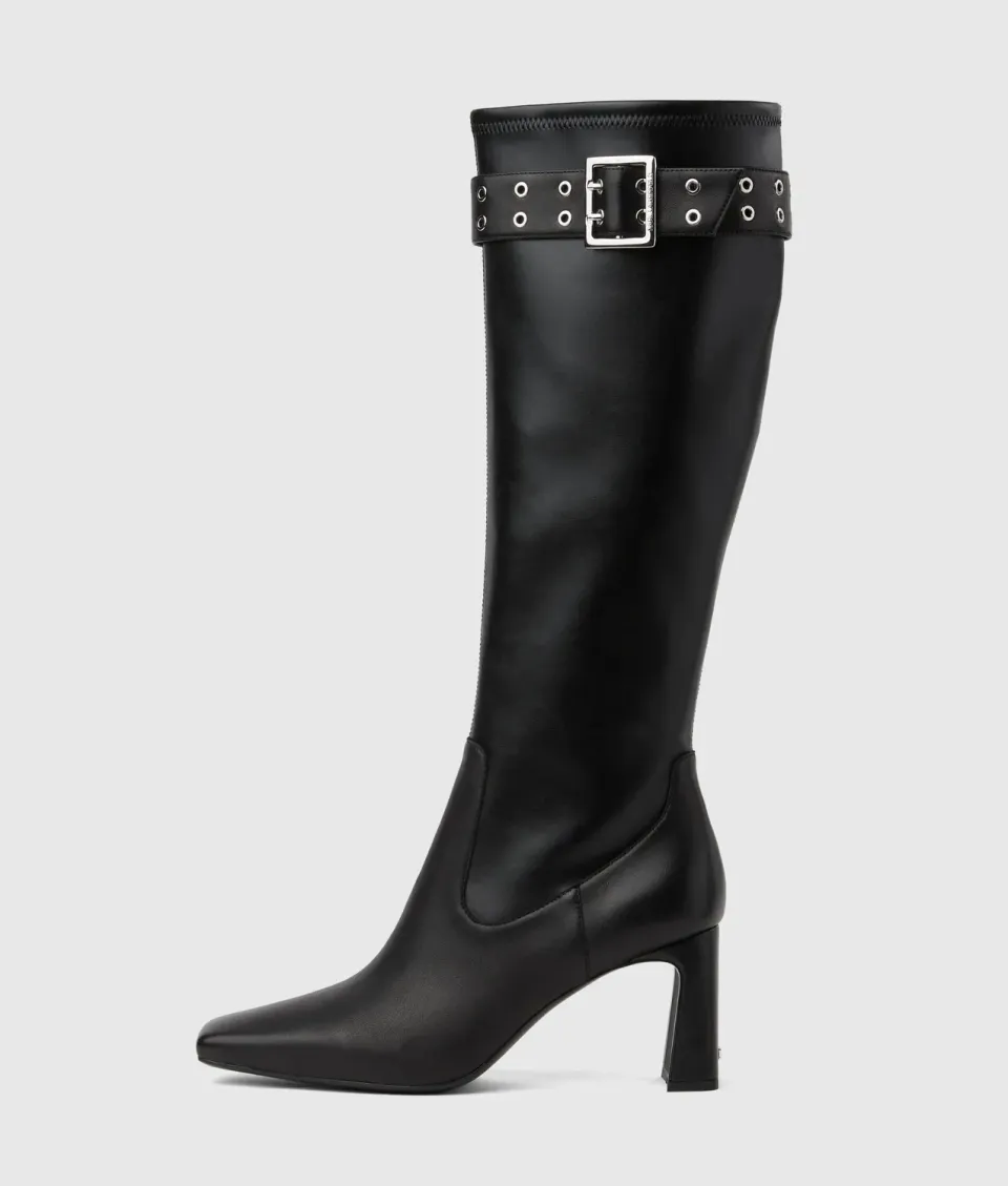 Karl Lagerfeld Kati Kniehohe Stiefel Leder Schnalle
